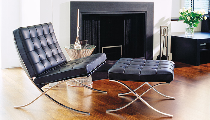 Barcelona Chair, Platner Side Table